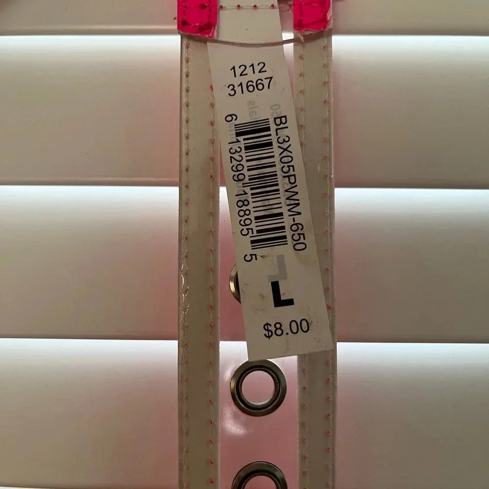 NEW Y2K No Boundaries Hot Pink & Clear Belt Large
